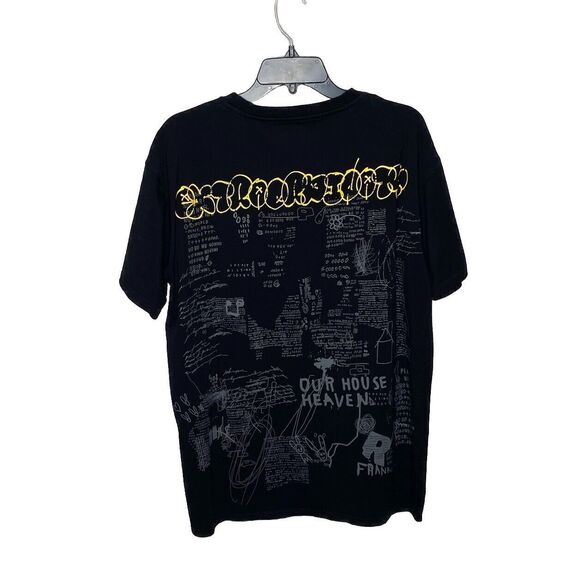 Bleeker & Mercer Graffiti Black yellow  Short Sleeve T Shirt Men Size XL Unisex - Picture 3 of 4